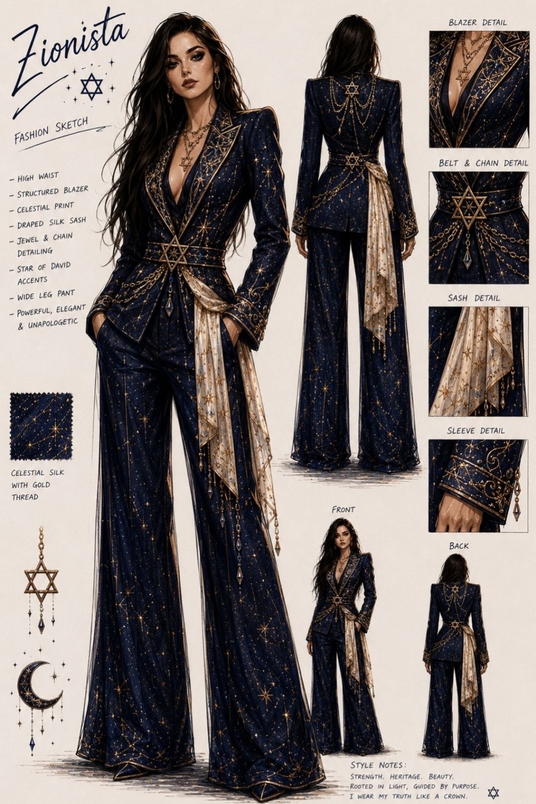 Zionista Fashion Sketch No. 4