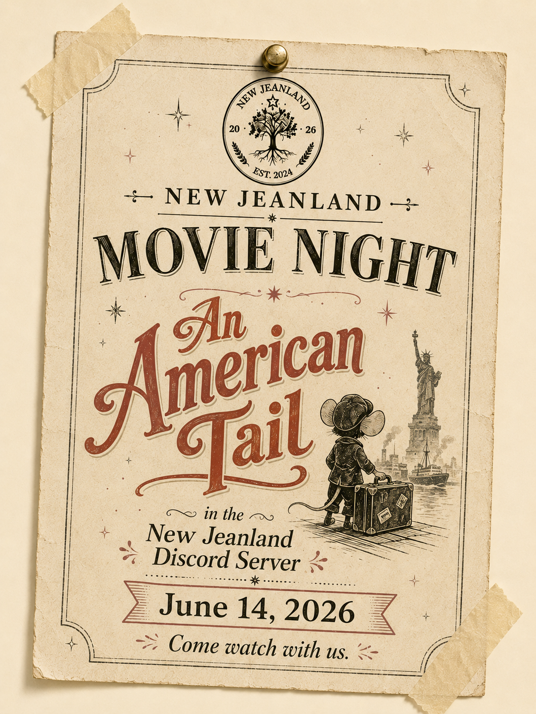 Upcoming Movie Night: An American Tail