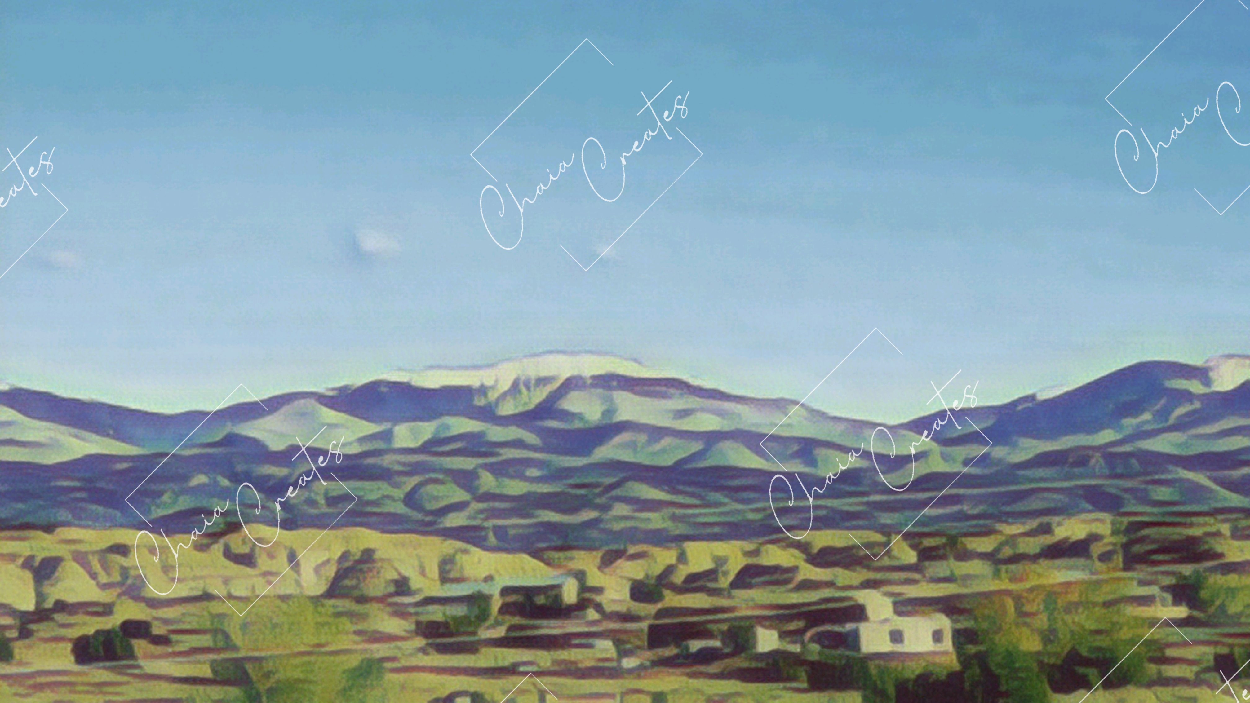 Mountain Town in Oil Paint