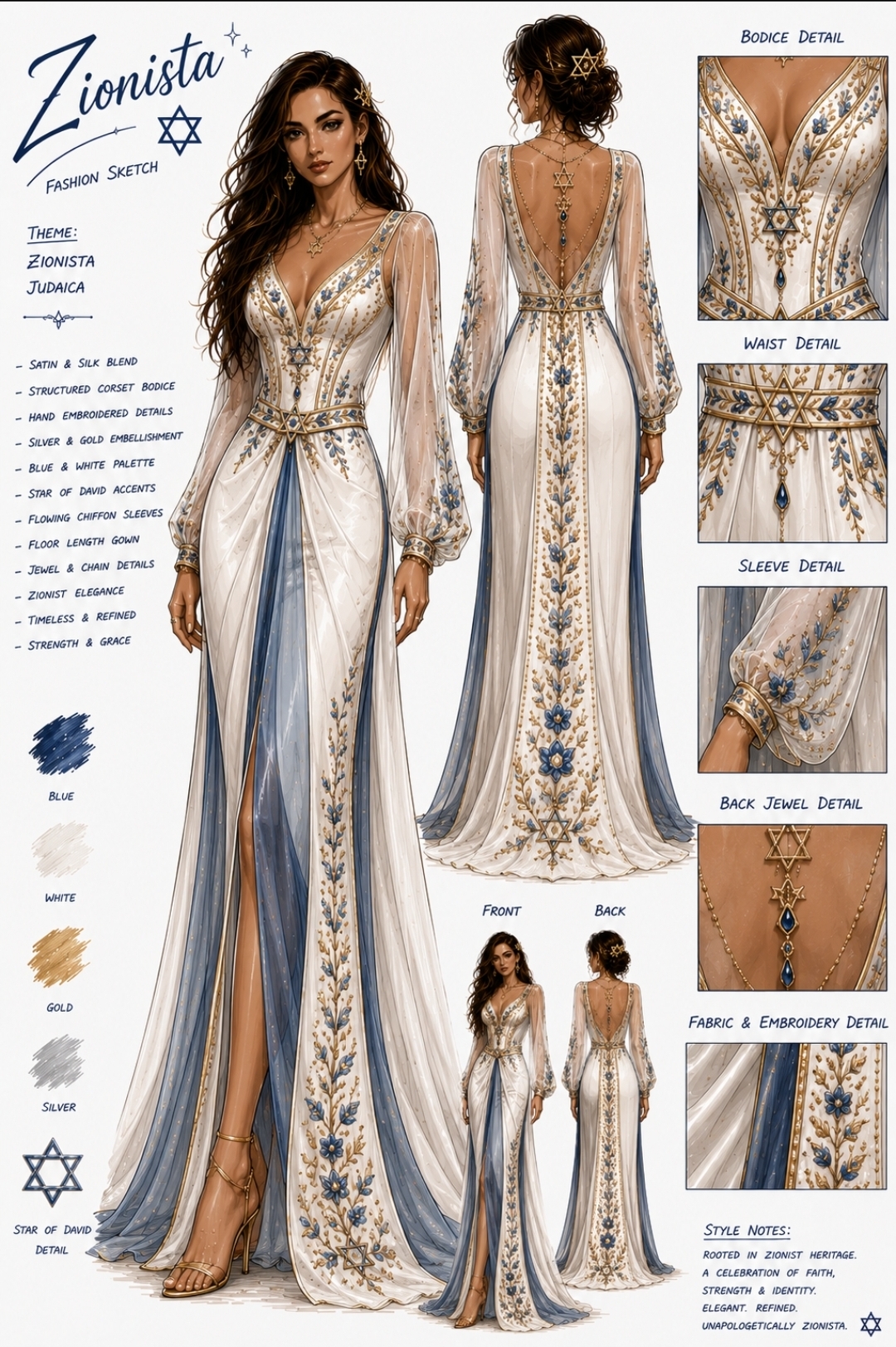 Zionista Fashion Sketch No. 6