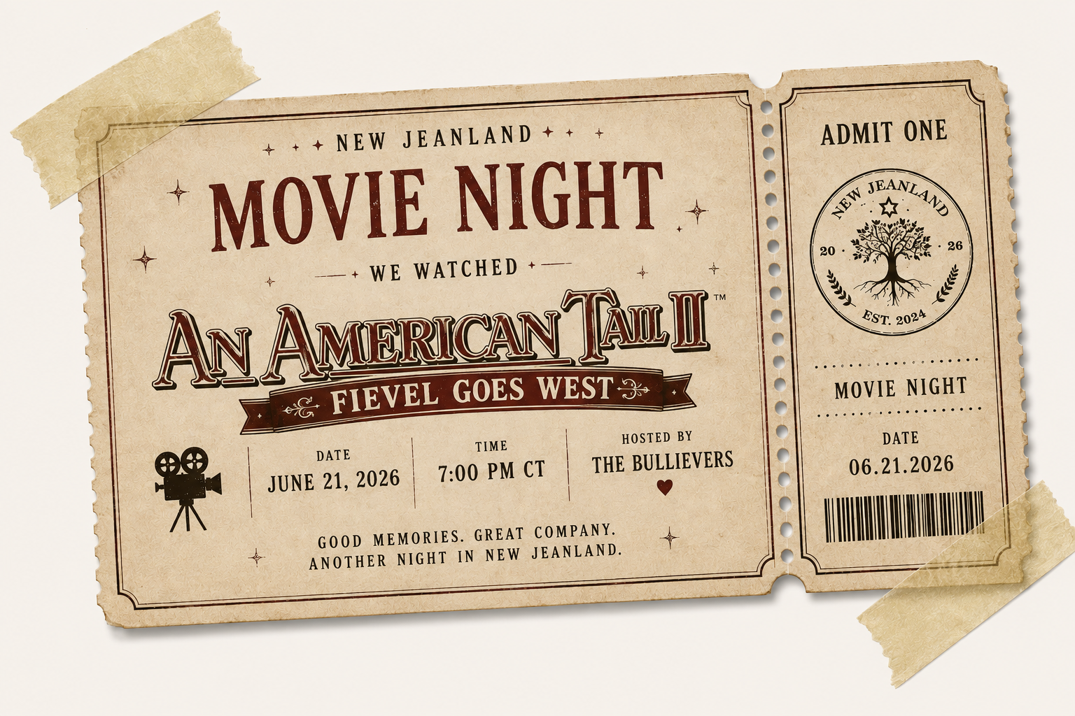 Movie Night: An American Tail 2: Fievel Goes West