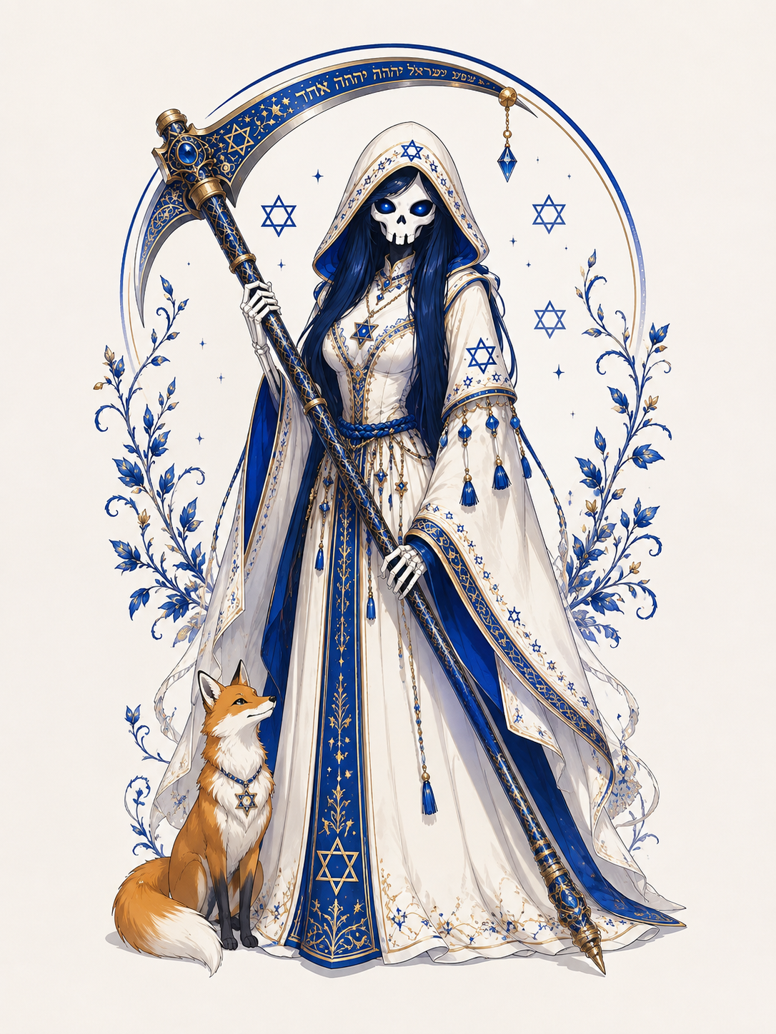 Covenant in Blue & Gold | Fox, Reaper & Celestial Fantasy Art