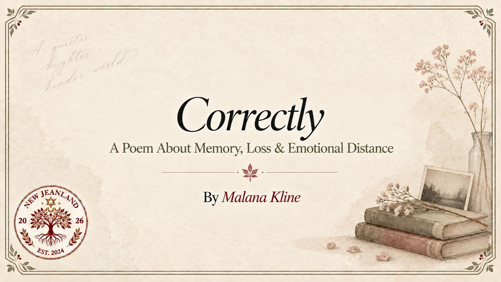 Correctly | A Poem About Memory, Loss & Emotional Distance