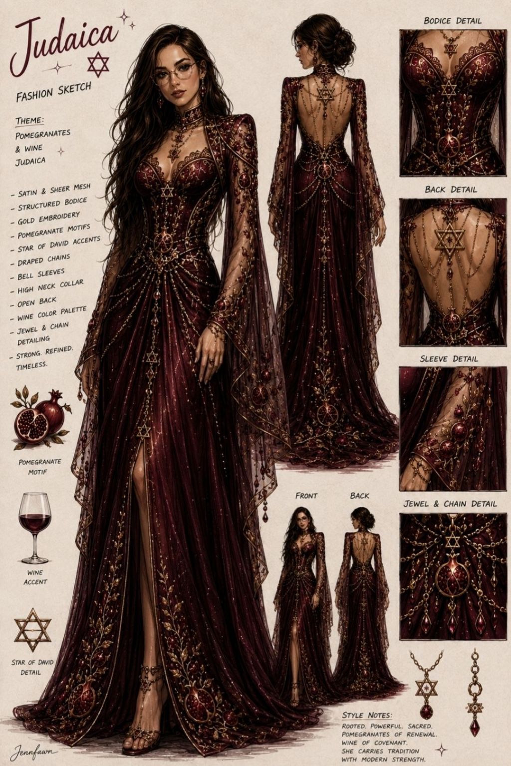 Judaica Fashion Sketch No.&nbsp;6