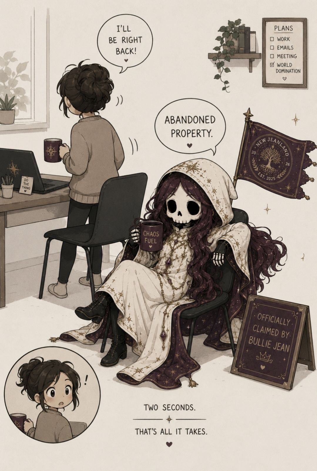 Shuffle Your Feet, Lose Your Seat | Bullievers Chibi Reaper Art & New Jeanland Mischief