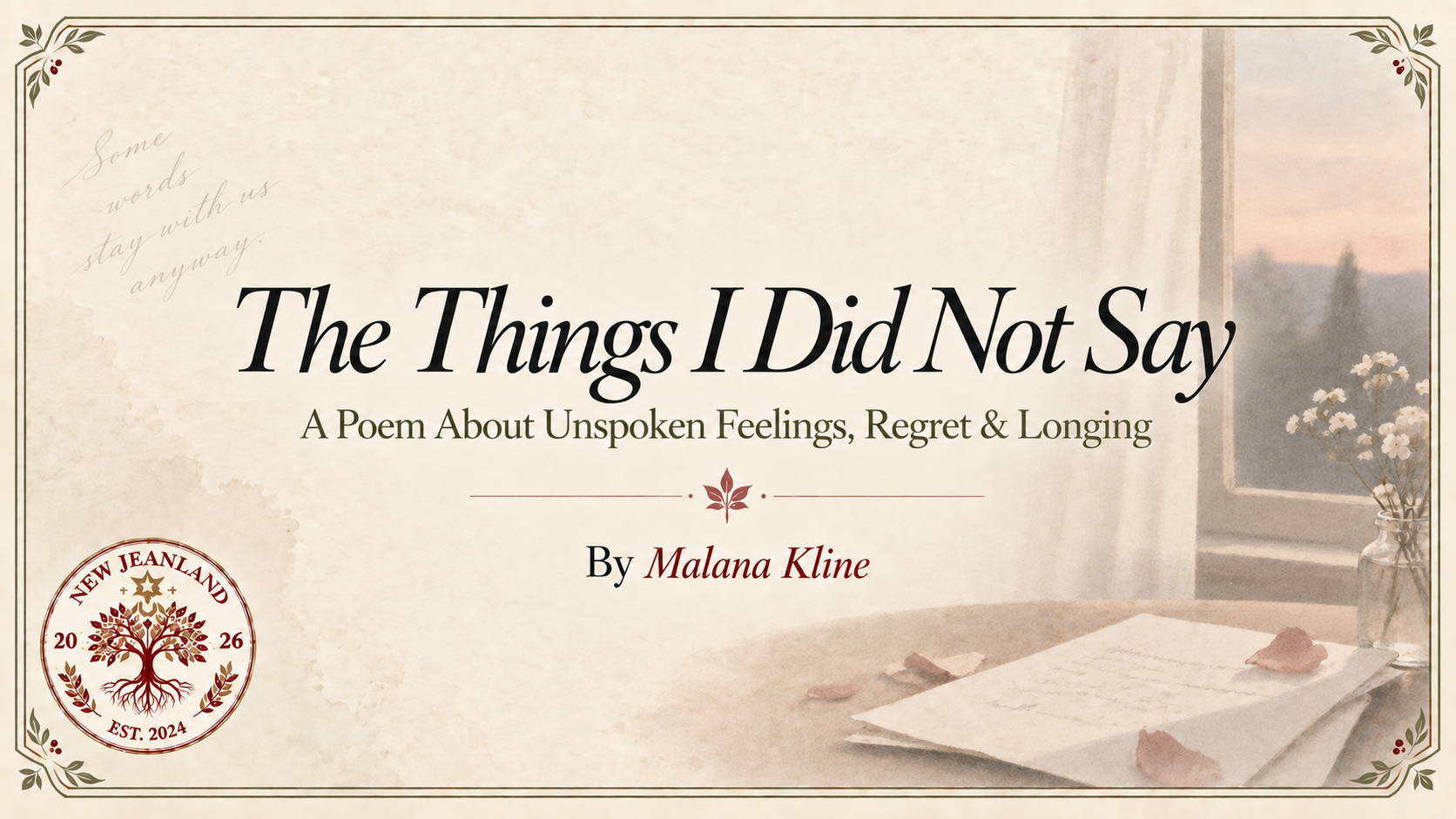 The Things I Did Not Say | A Poem About Unspoken Feelings, Regret & Longing