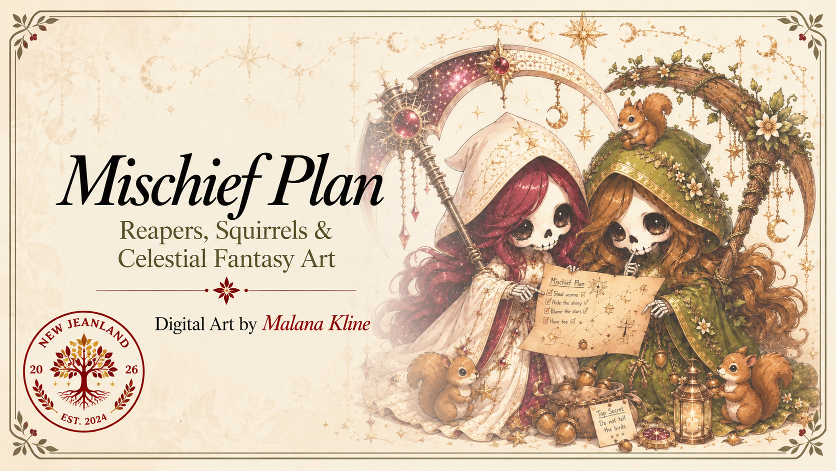 Mischief Plan | Reapers, Squirrels & Celestial Fantasy Art