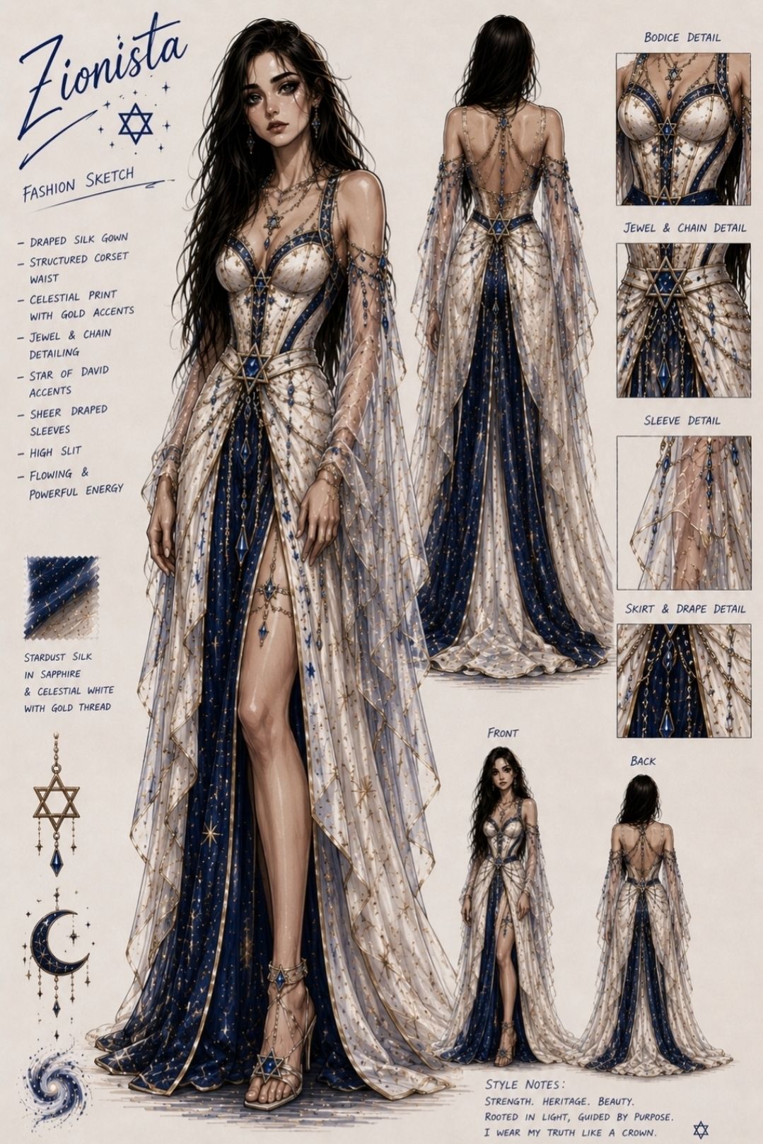 Zionista Fashion Sketch No. 1